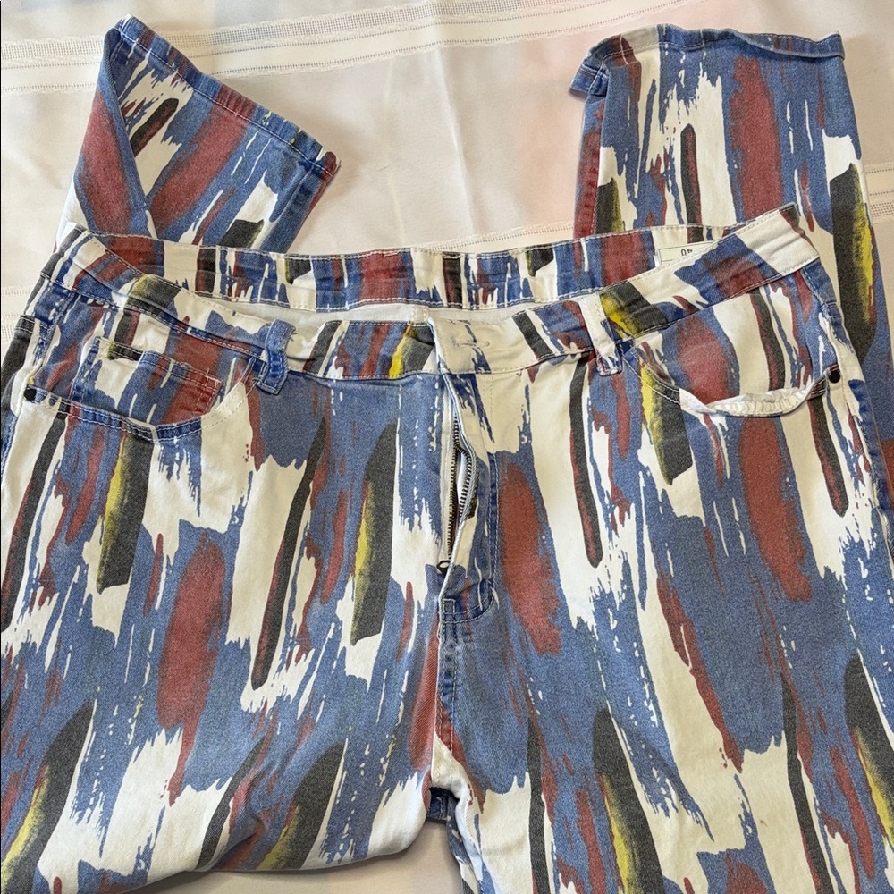 Colorful Abstract Print Skinny Jeans